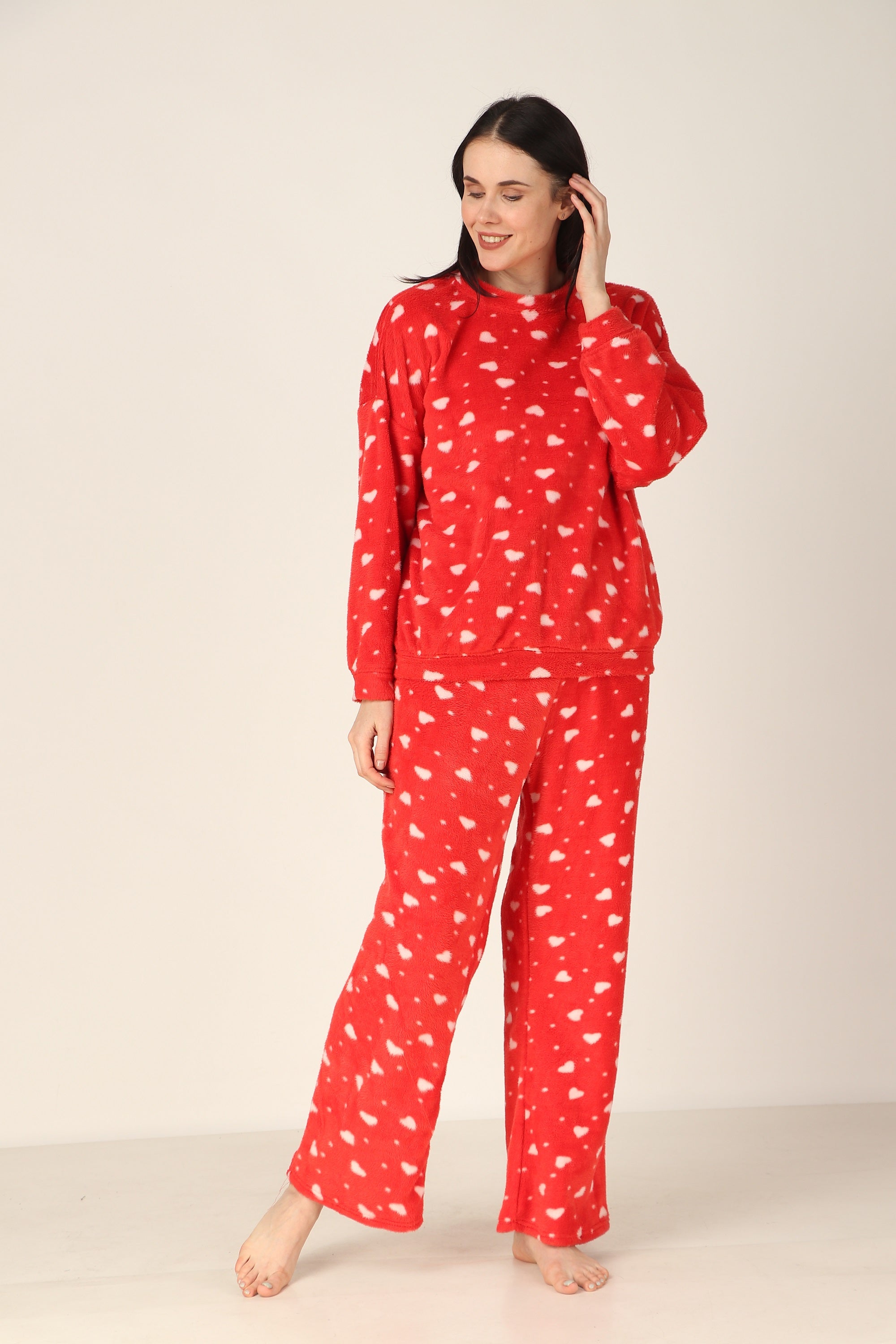 Winter Teddy Heart set - Red