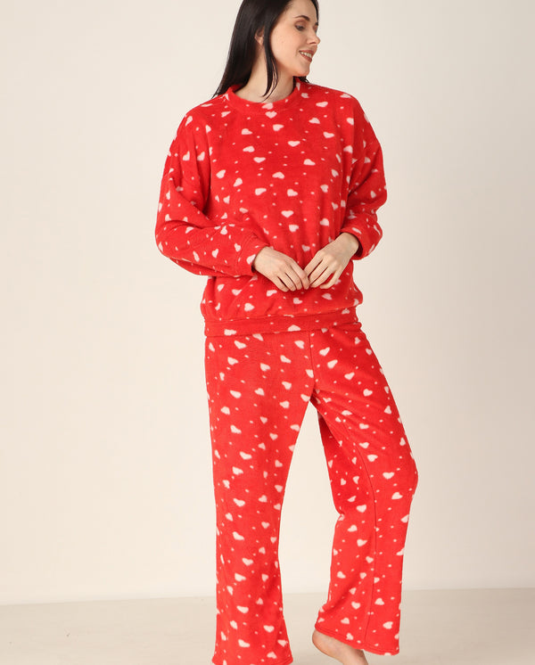 Winter Teddy Heart set - Red