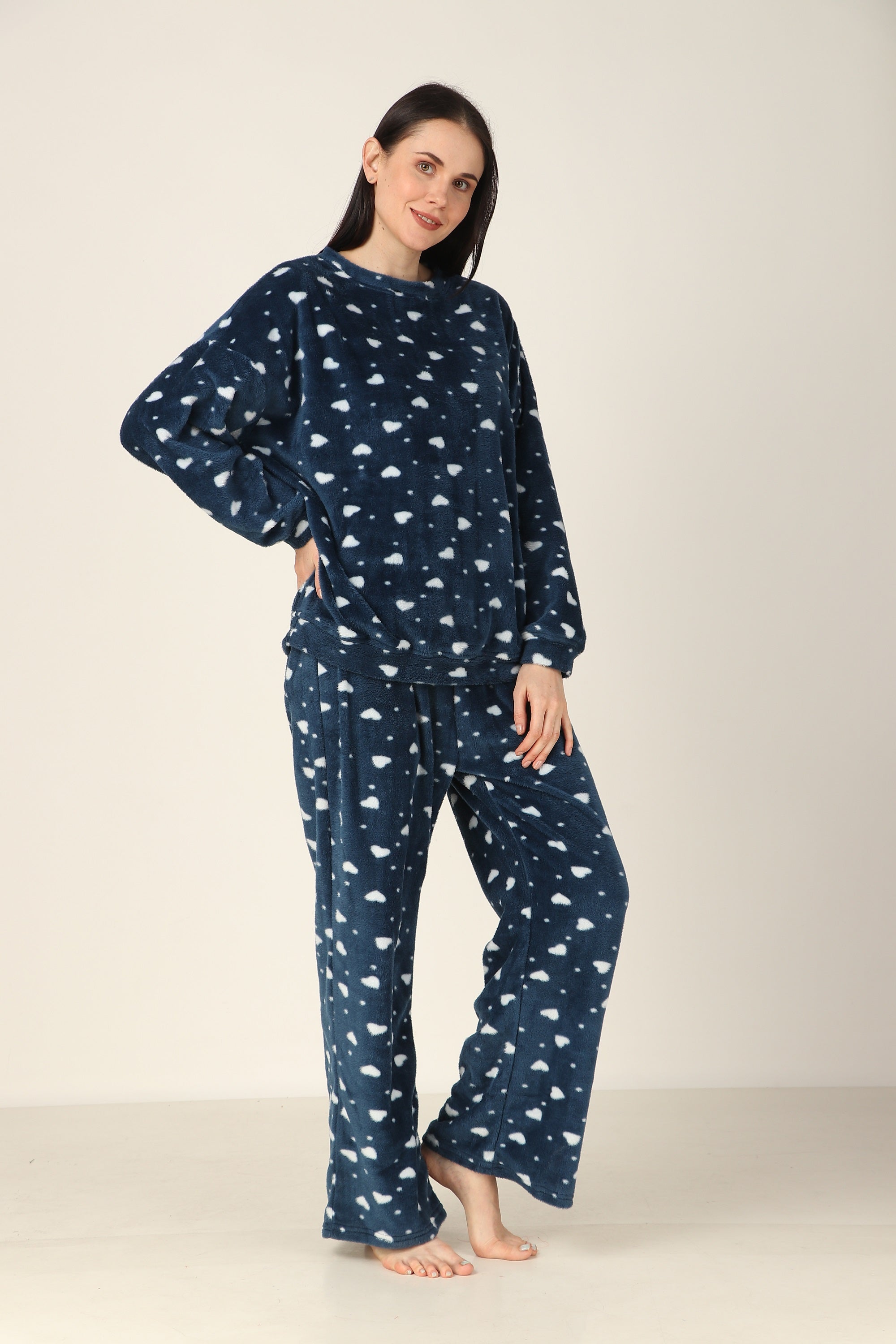 Winter Teddy Heart set - Navy