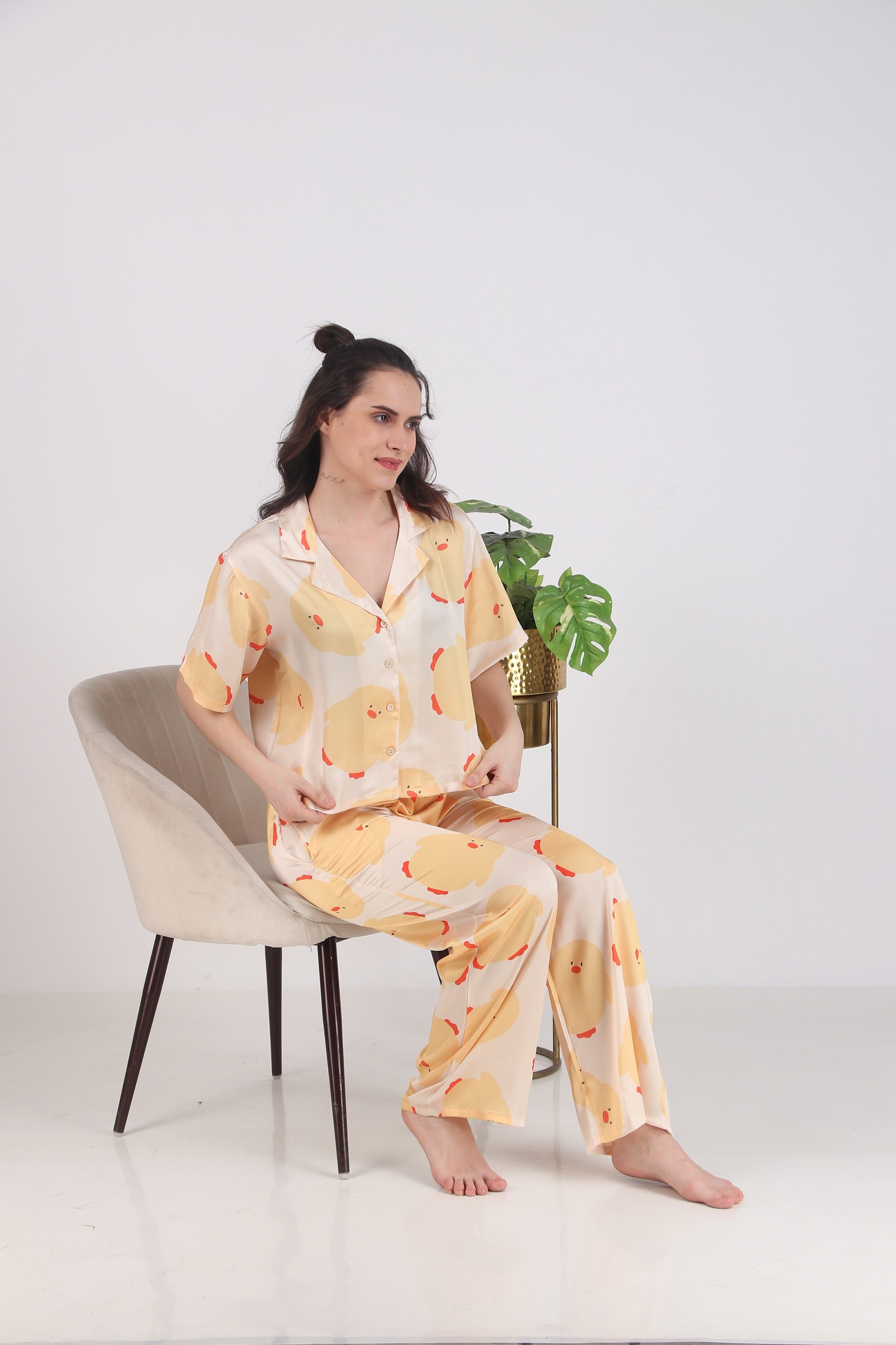 Ducky Satin PJ Set