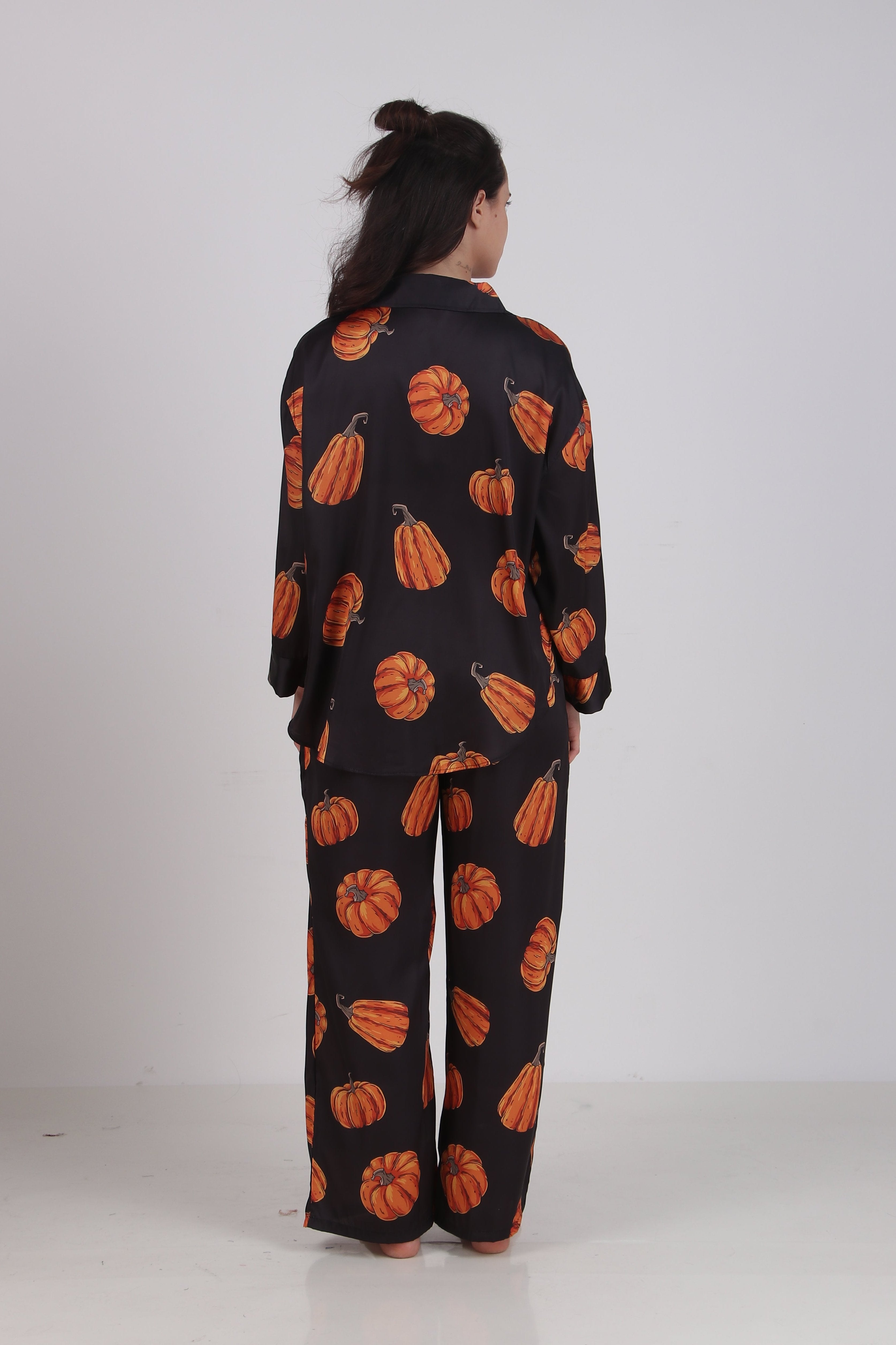 Pumpkin Oversized Satin PJ Set