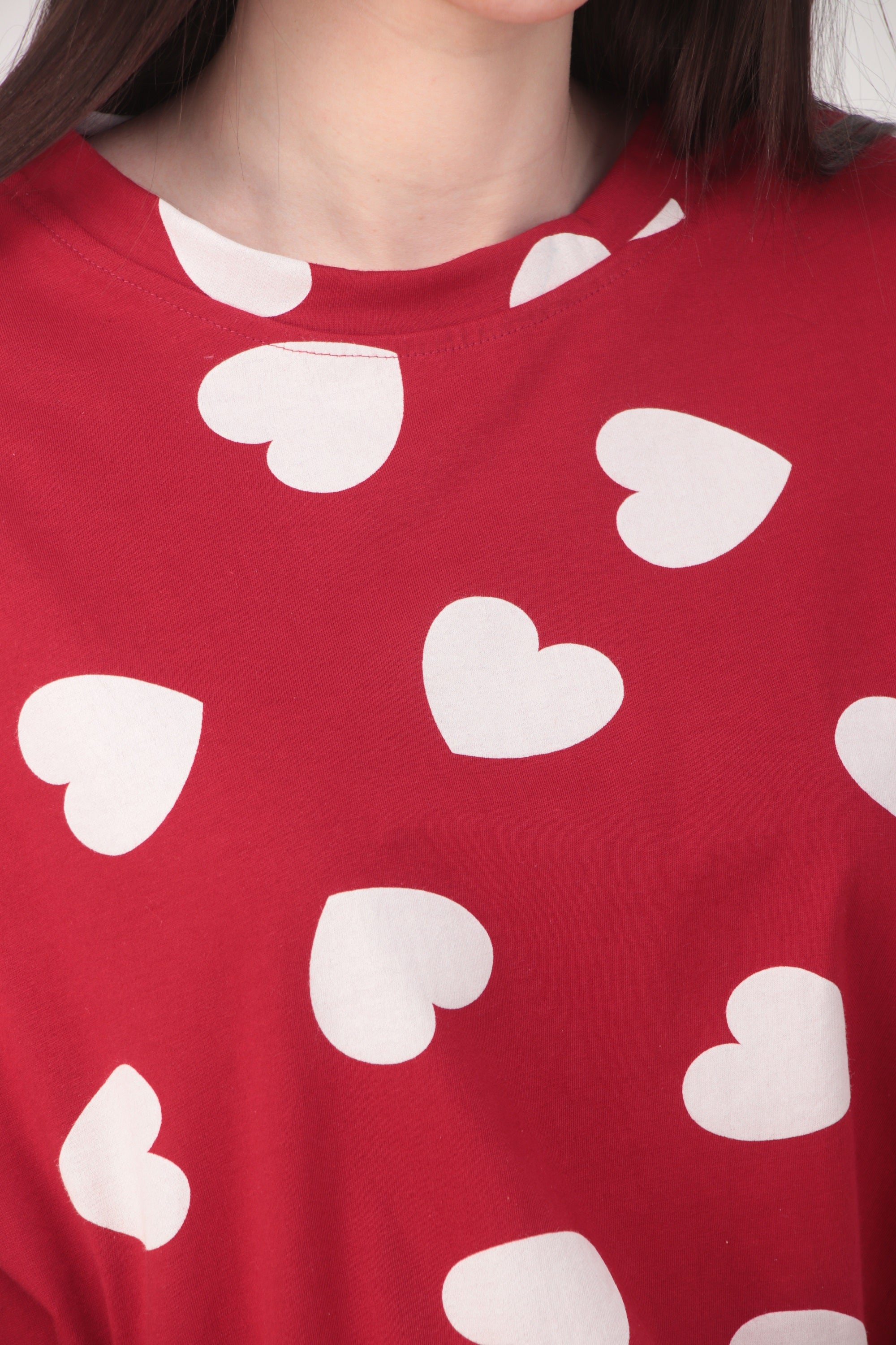 Cotton-Red Heart-Top & Short Set