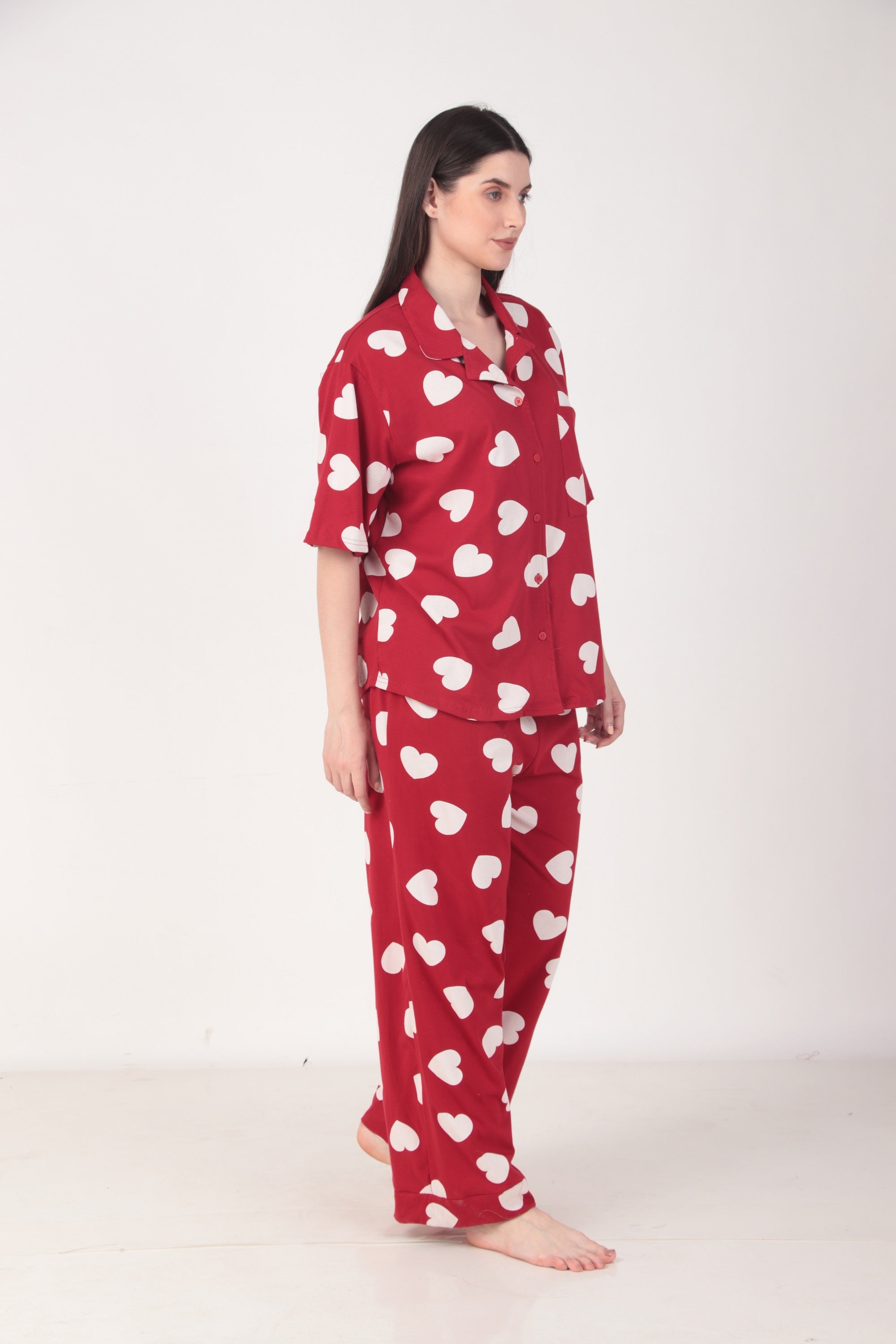 Cotton All Hearts Night suit PJ Set