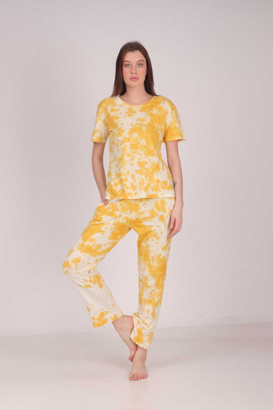 Tie Dye Yellow Knitted Pj Set