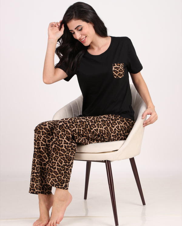 Cheetah Knitted Pj Set