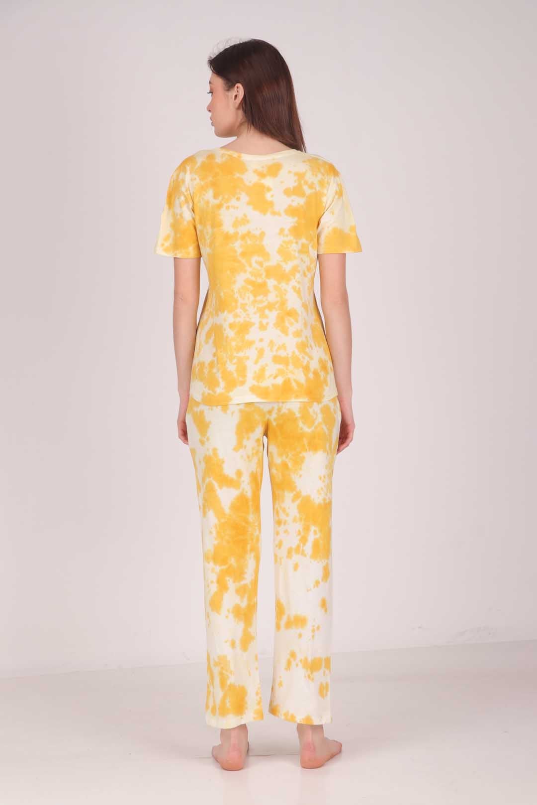 Tie Dye Yellow Knitted Pj Set