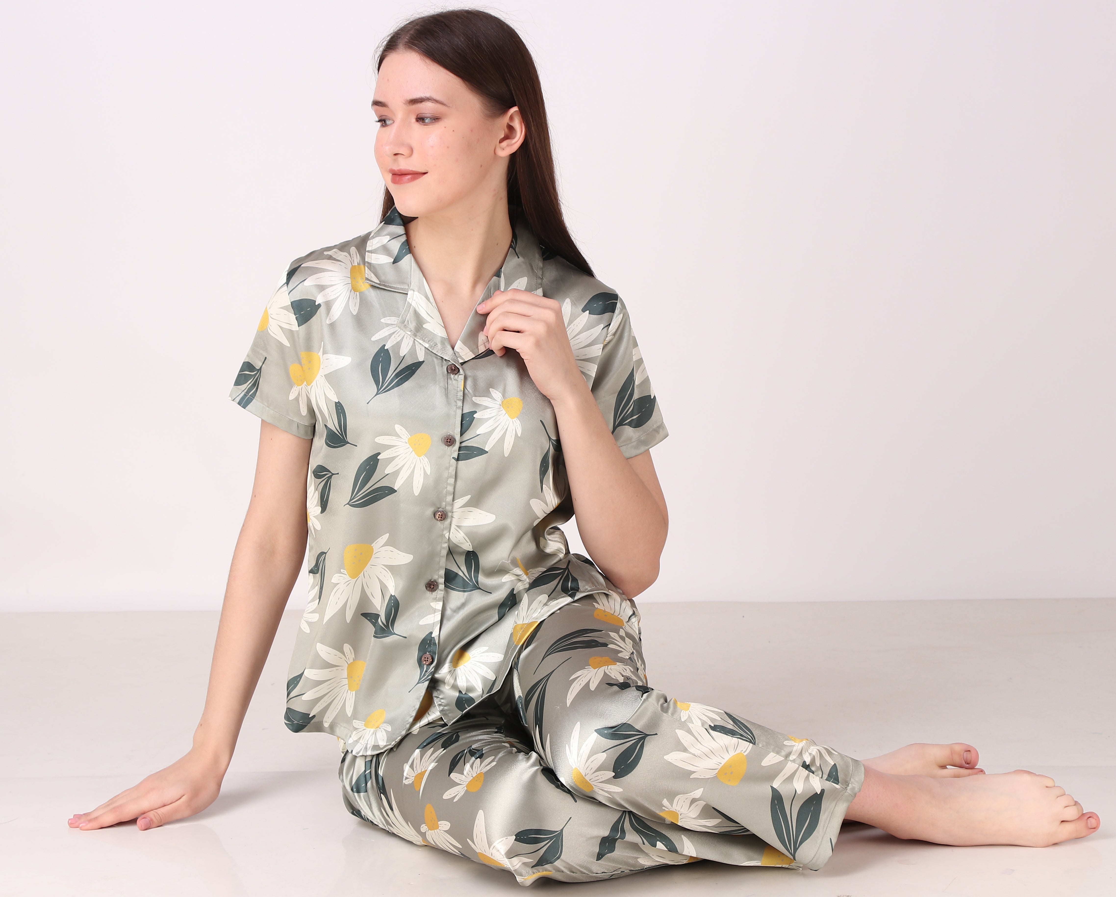 Sunflower Satin PJ Set