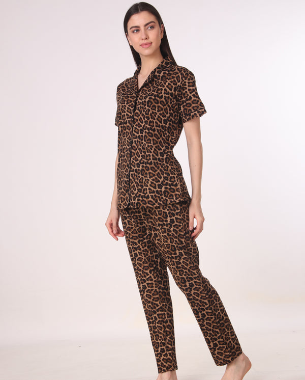 Cheetah Knitted Pj Set