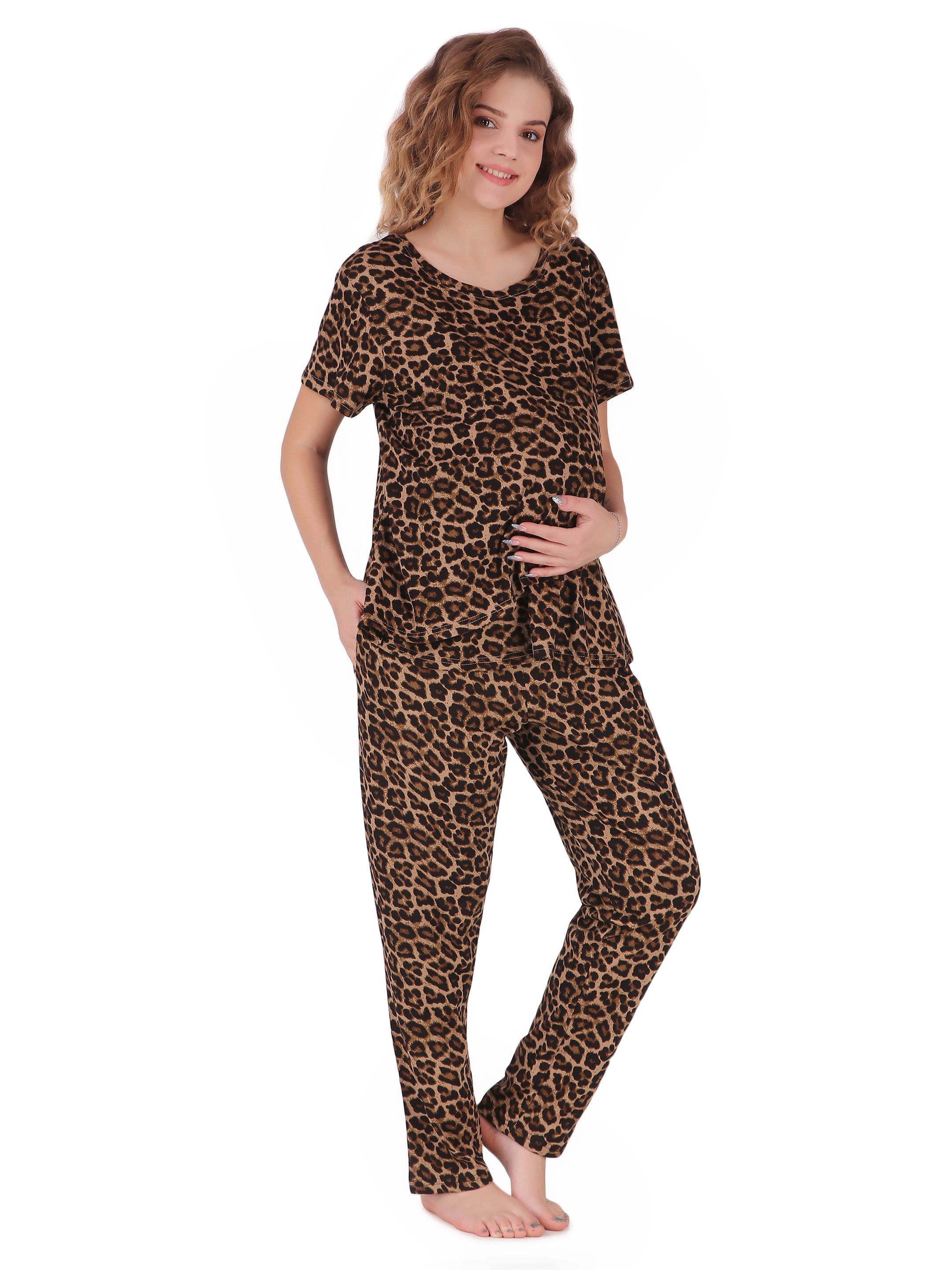 Cheetah Maternity/Nursing Pj Set