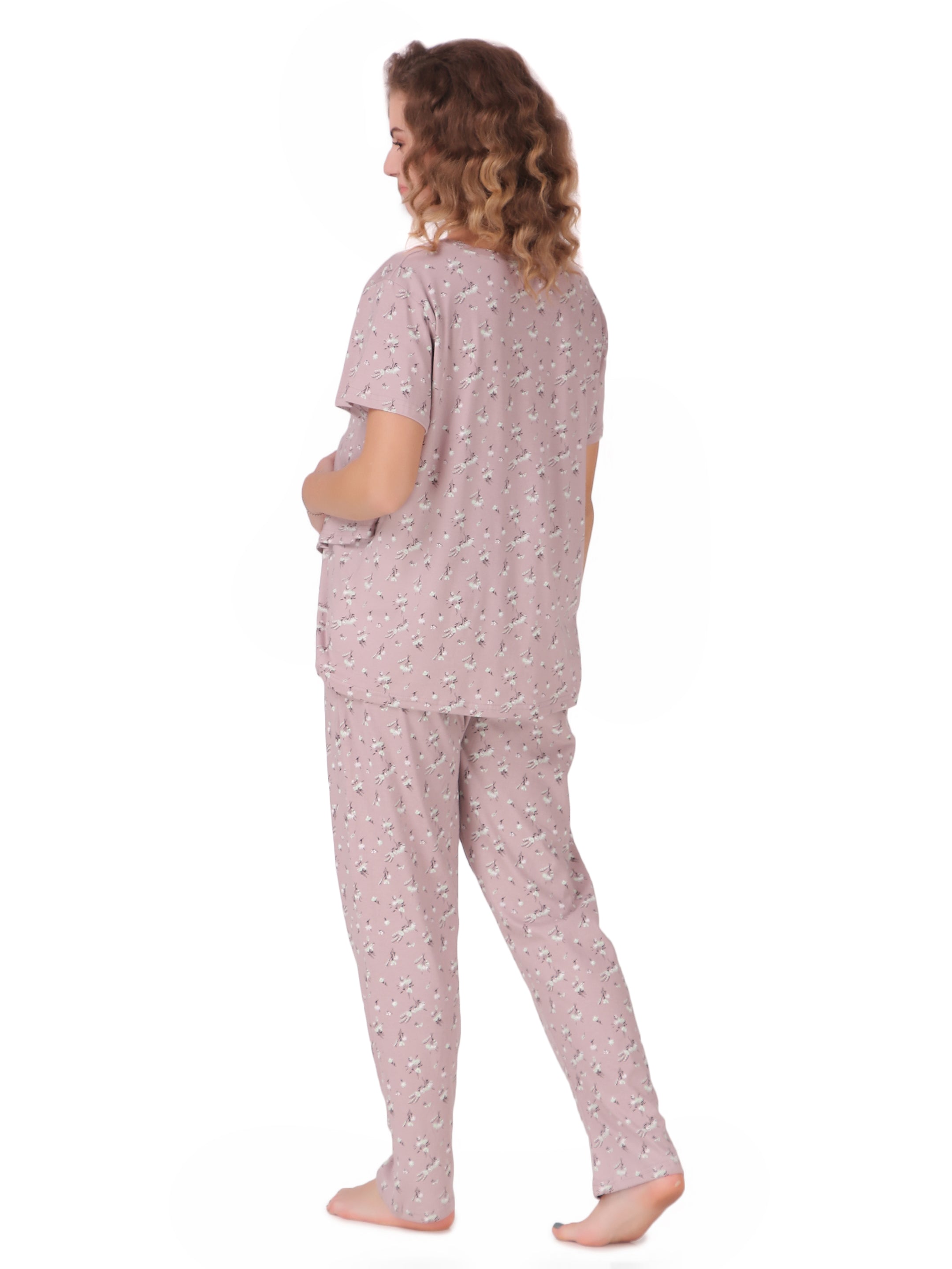 Mint Flower Maternity/Nursing Pj Set